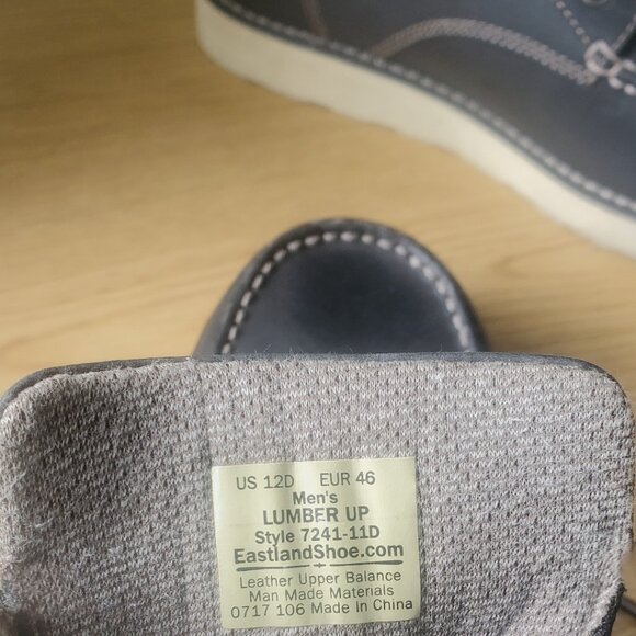 Eastland Men's Lumber Up Moc Toe Work Boots/ Size 12D/ Charcoal Gray Leather - Picture 9 of 9